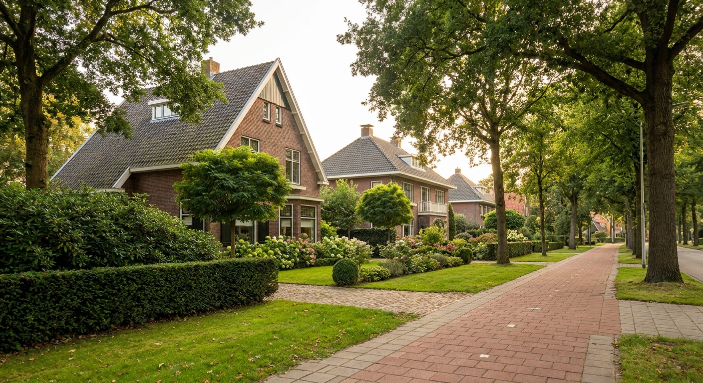 Statige vrijstaande villa's met hagen in het groene villadorp Haren bij Groningen — sfeerbeeld bij huis verkopen in Haren