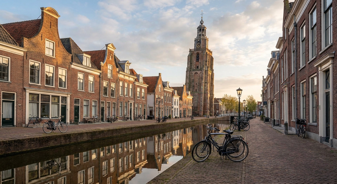 Historische grachtenpanden in Leeuwarden, Friesland — sfeerbeeld bij huis verkopen in Leeuwarden